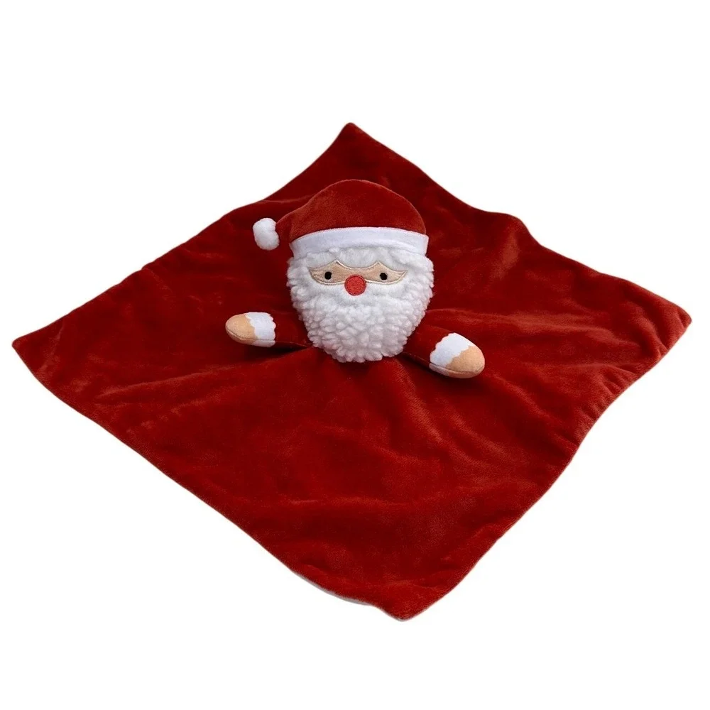 Santa Claus Baby Security Blanket Lovey Red Plush Stuffed Animal Toy Kid Nursery